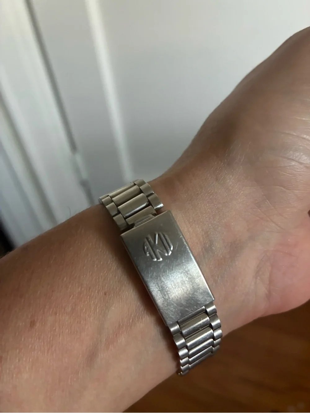 Anne Klein Silver and White Stainless Steel Women's Watch